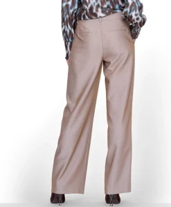 Fancy waistband dames broek beige