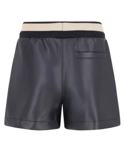 Faylinn faux leather meisjes korte broek zwart