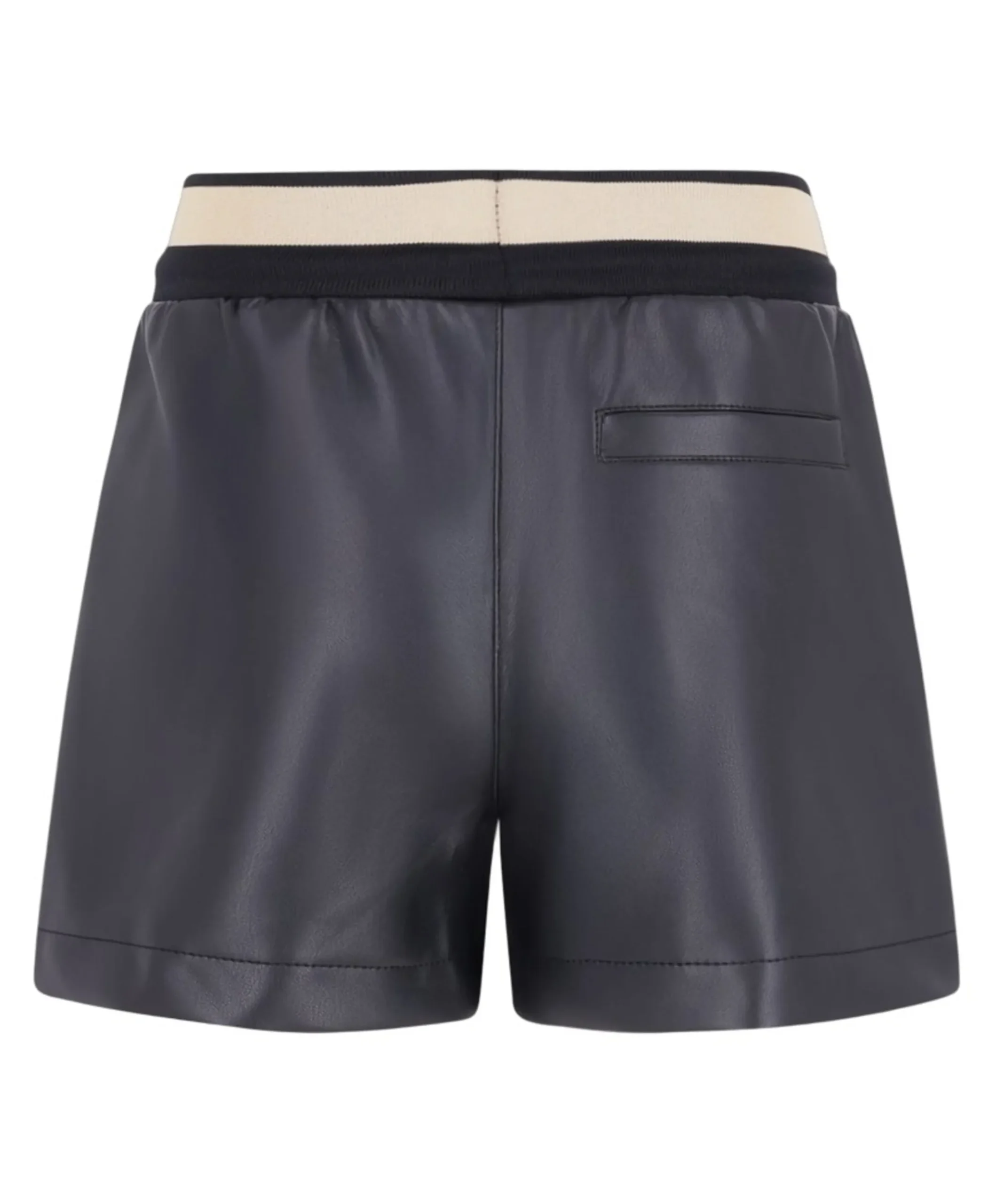 Faylinn faux leather meisjes korte broek zwart