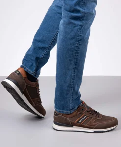 Filmon leather heren sneakers bruin