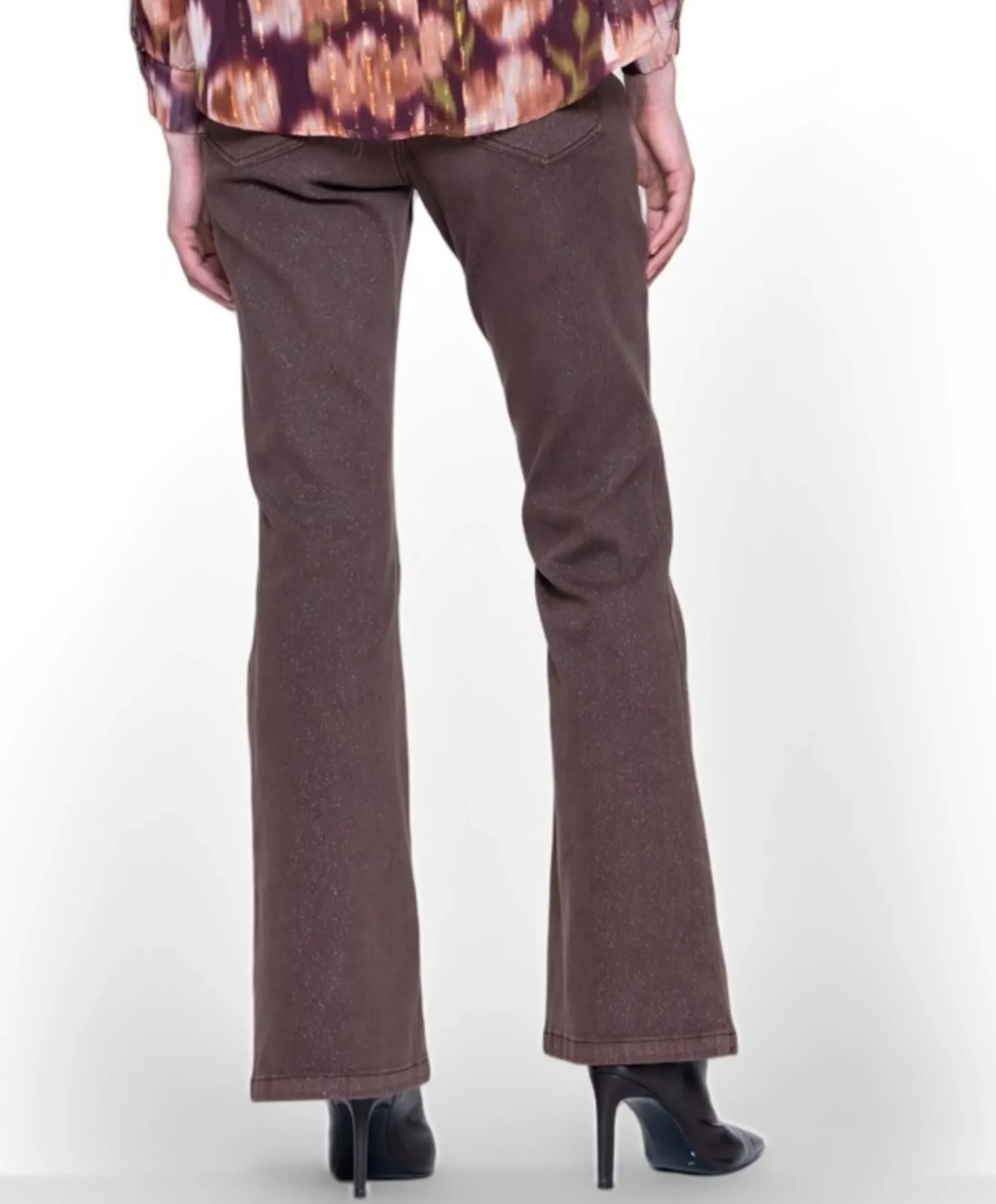 Flair lurex dames jeans bruin