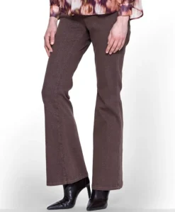 Flair lurex dames jeans bruin