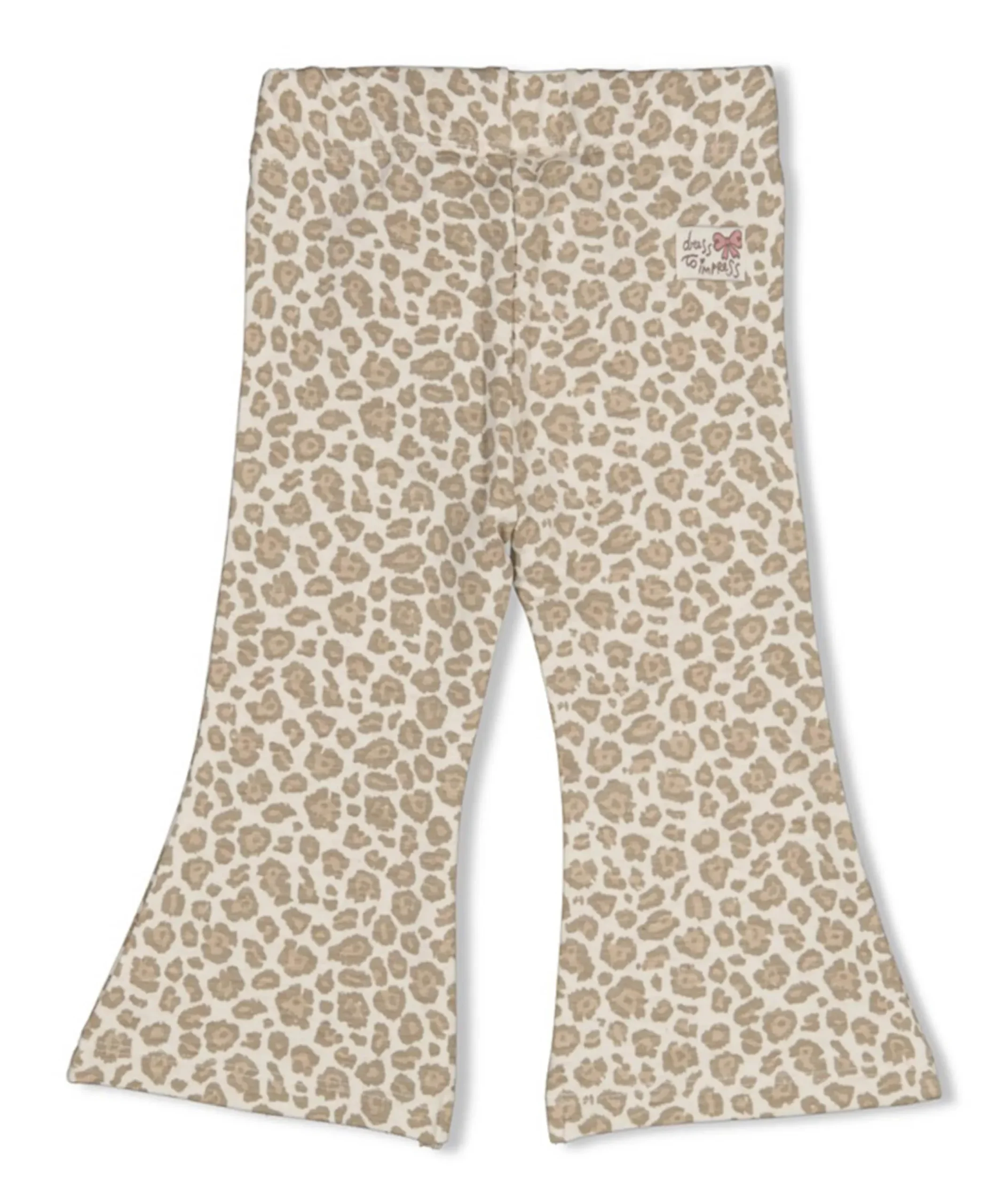 Flare broek AOP meisjes broek ecru