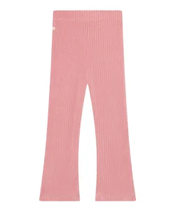 Flared Velvet meisjes broek roze