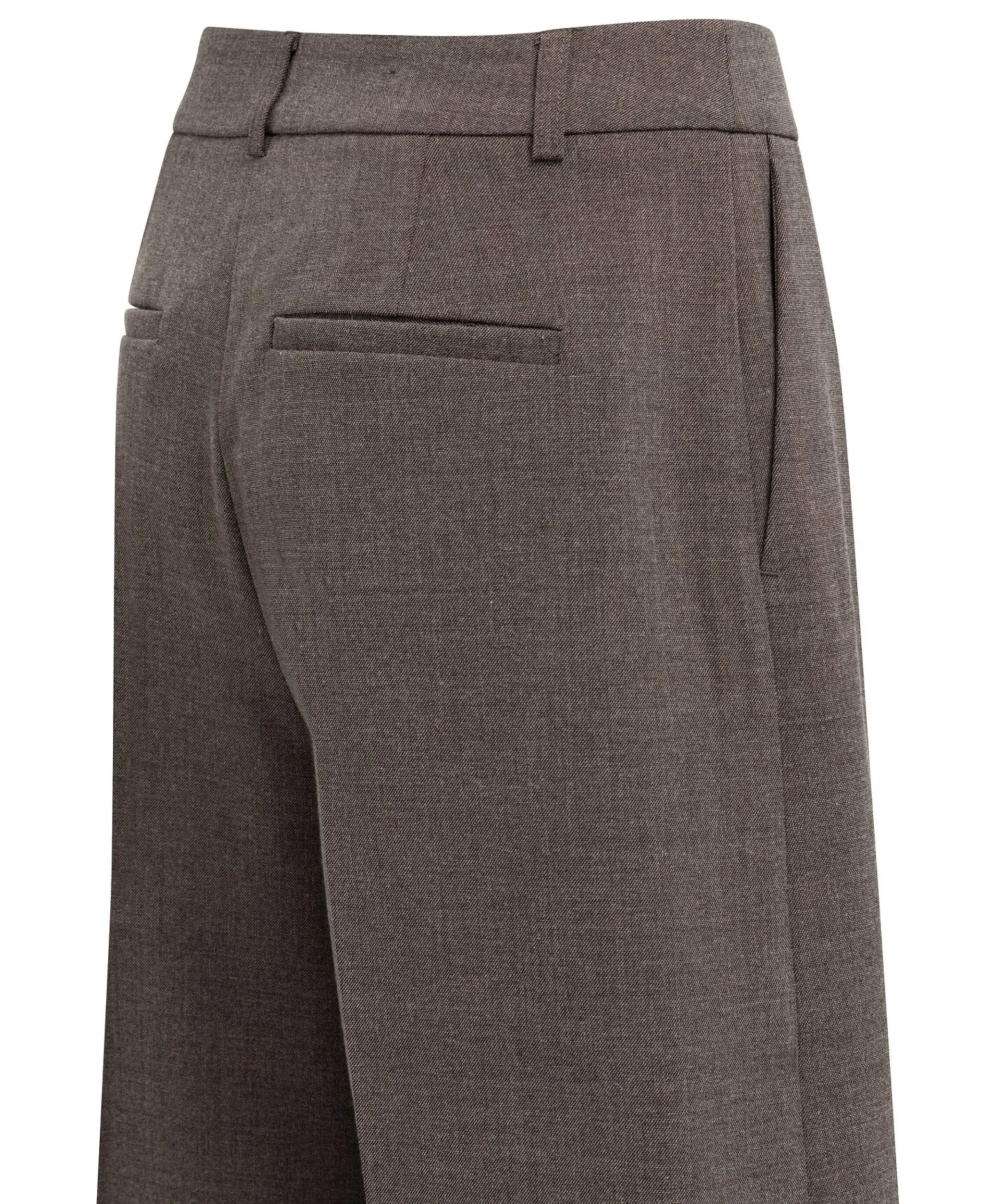 Geweven met hoge taille dames bermuda bruin