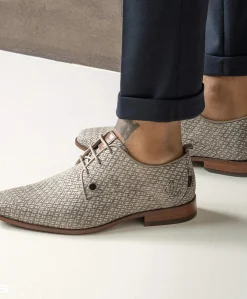 Greg braid heren veterschoenen beige