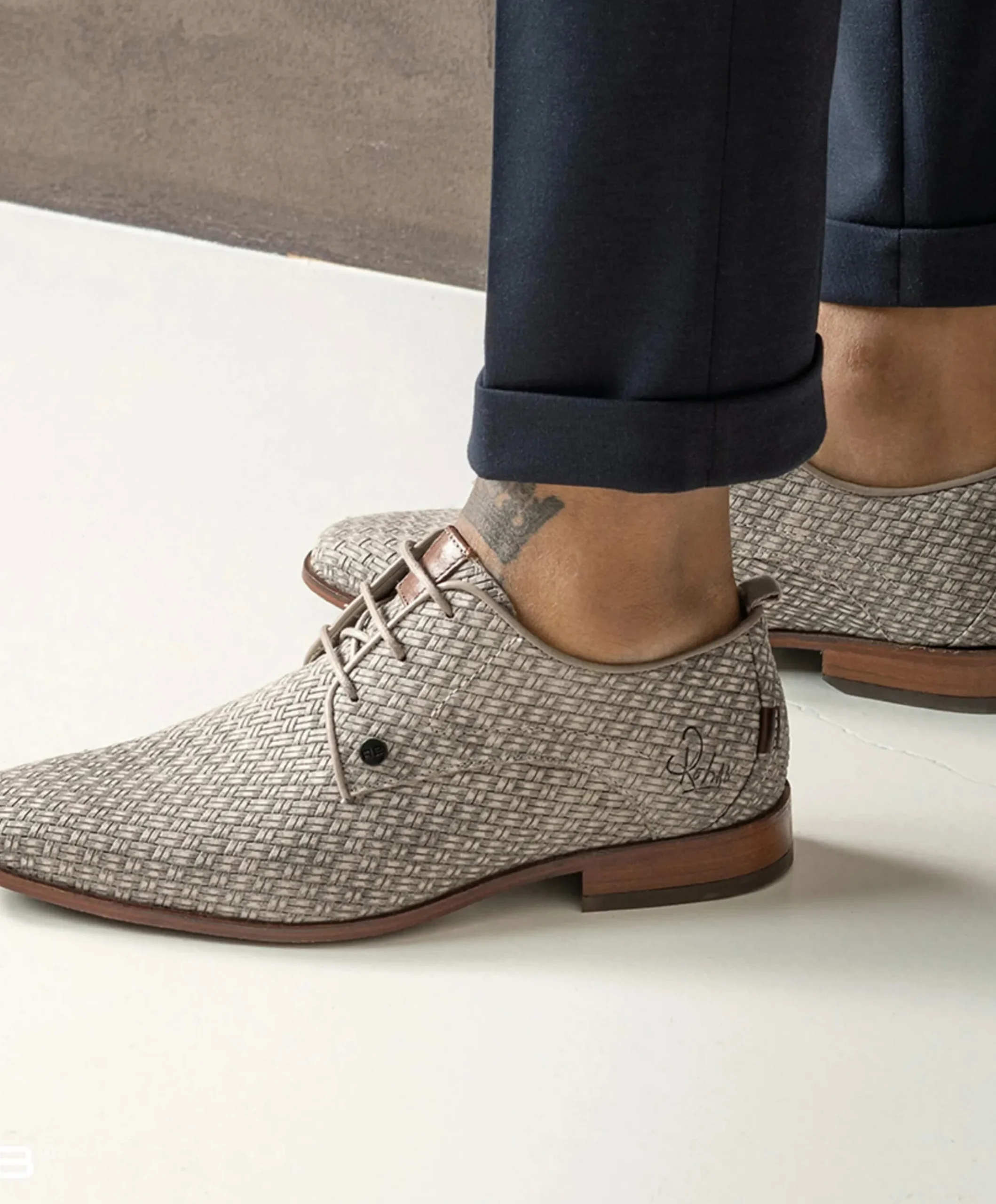 Greg braid heren veterschoenen beige