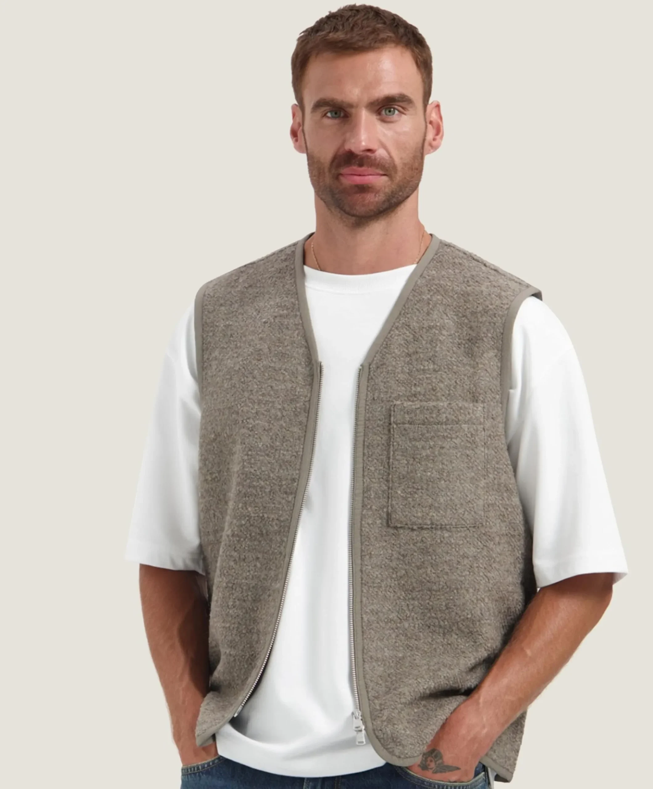 Heren bodywarmer bruin