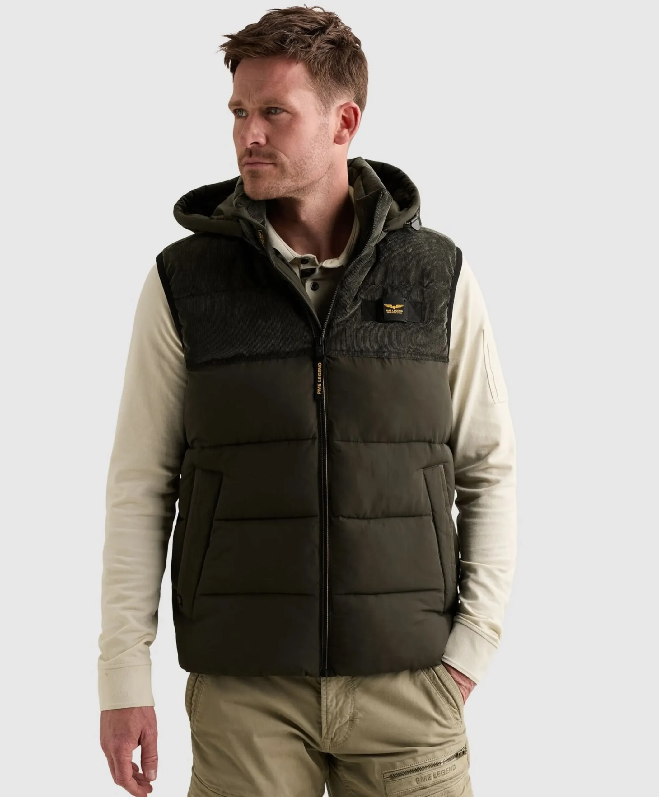 Heren bodywarmer groen
