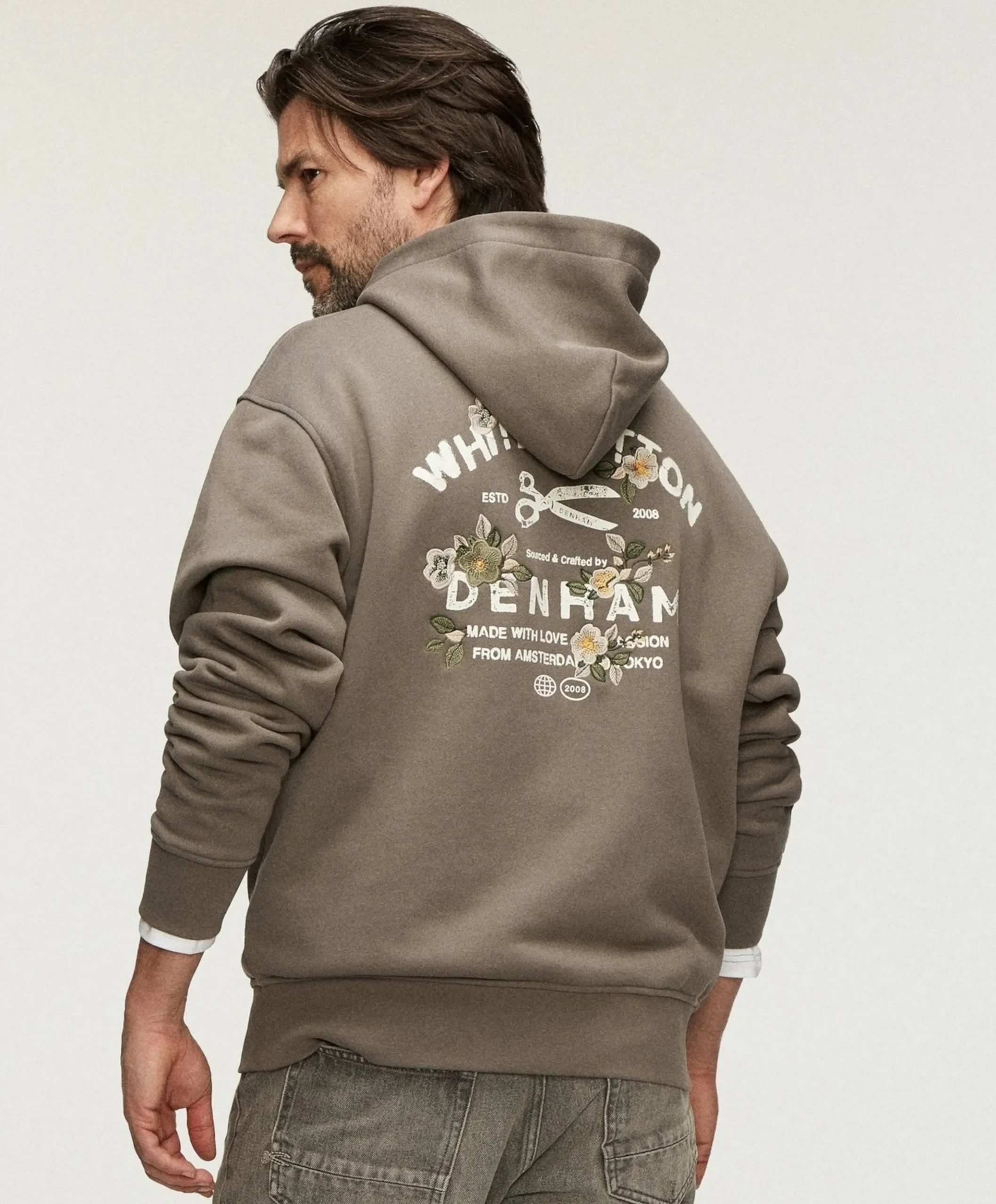 Heren hoodie grijs