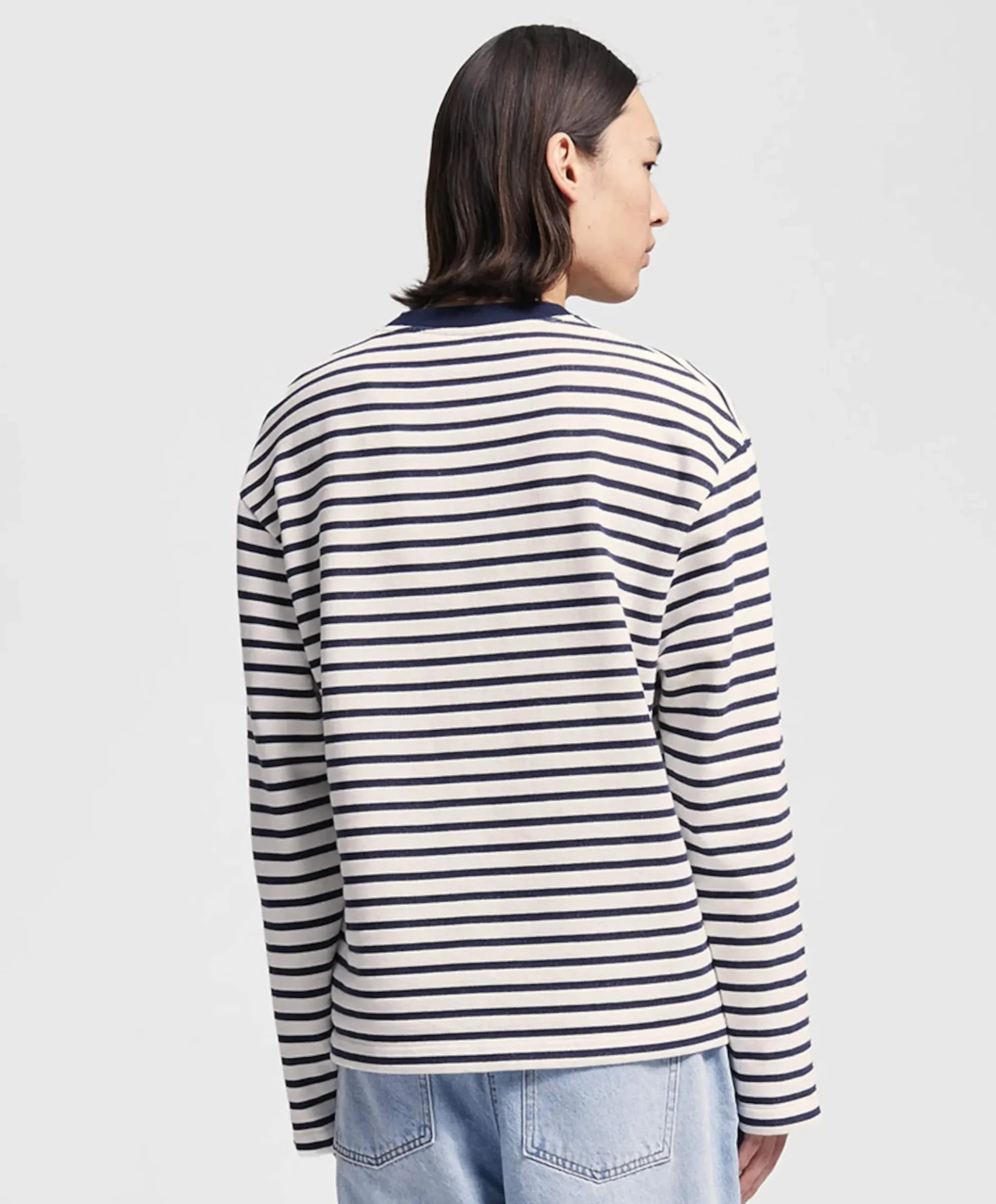 Heren longsleeve blauw