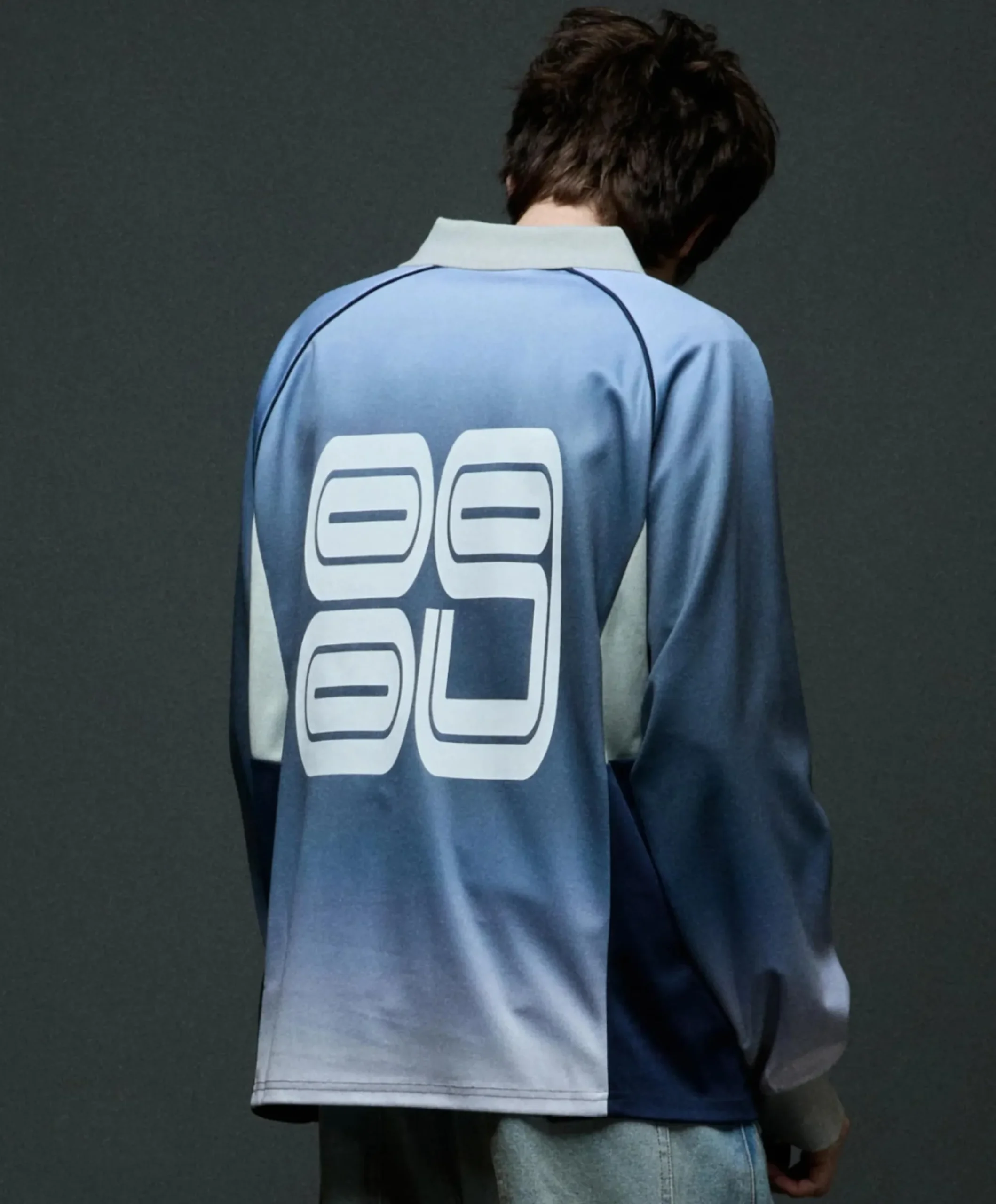 Heren longsleeve blauw