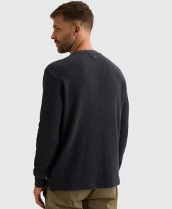 Heren longsleeve blauw