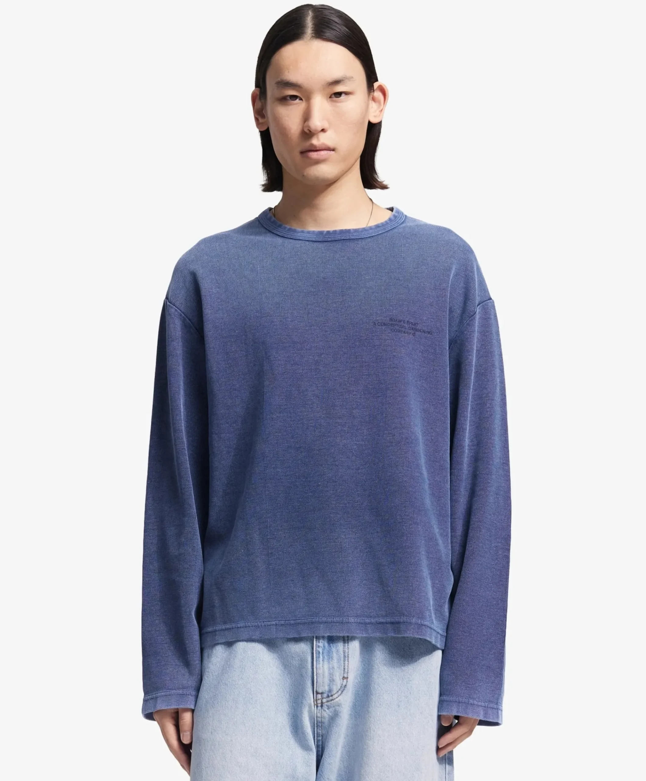 Heren longsleeve blauw