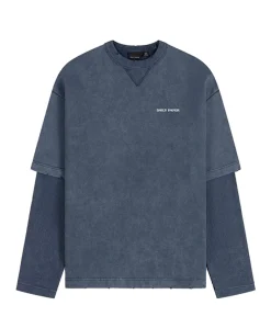 Heren longsleeve blauw
