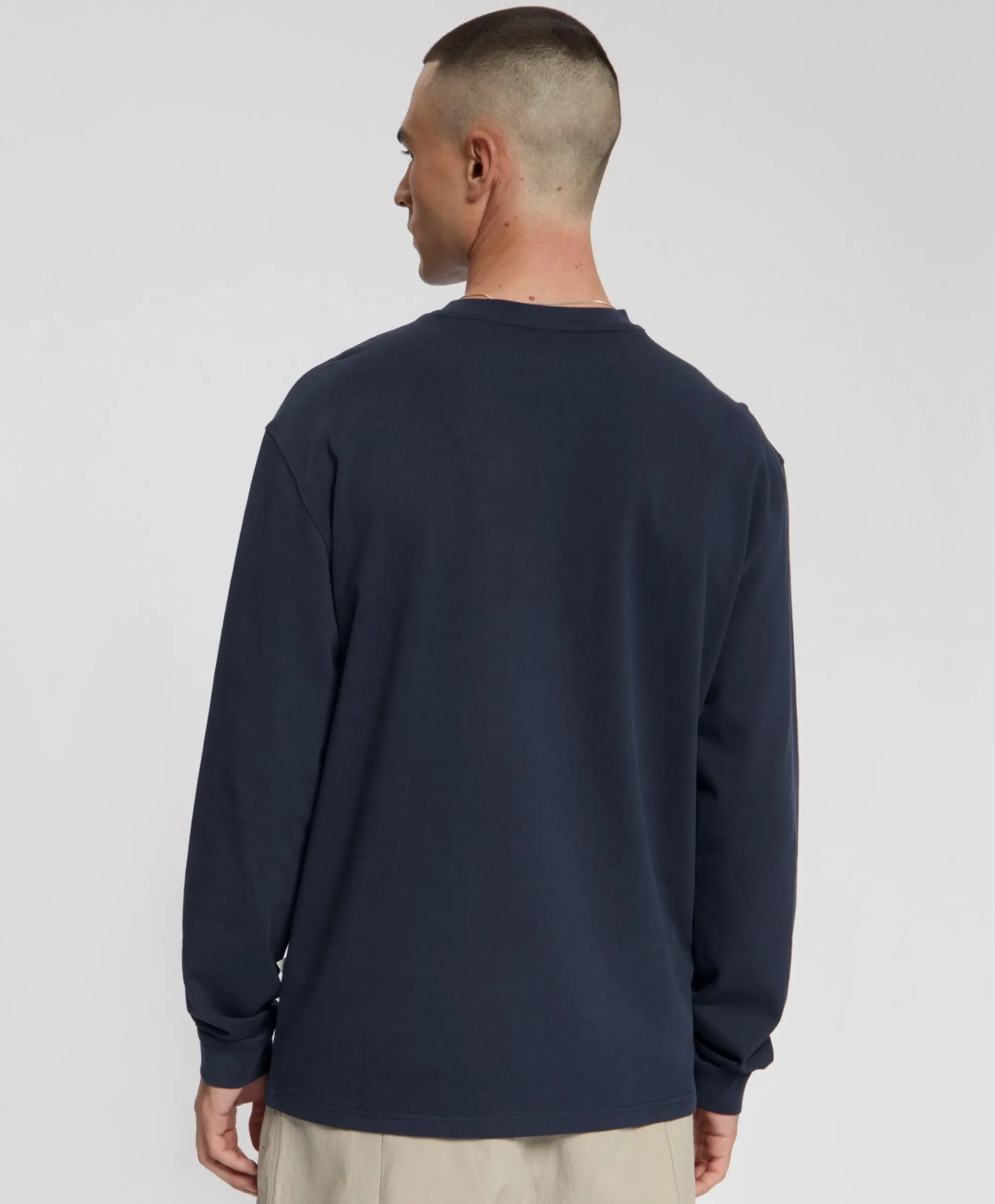 Heren longsleeve blauw