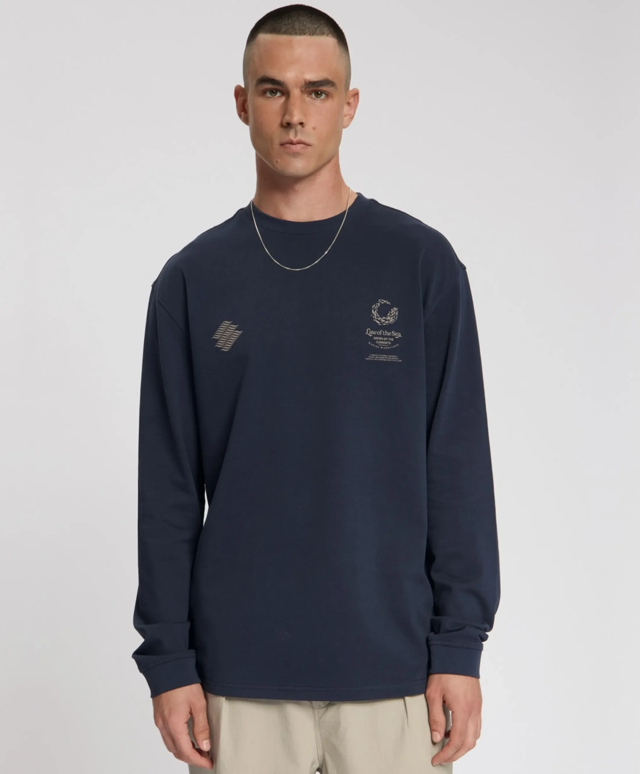 Heren longsleeve blauw