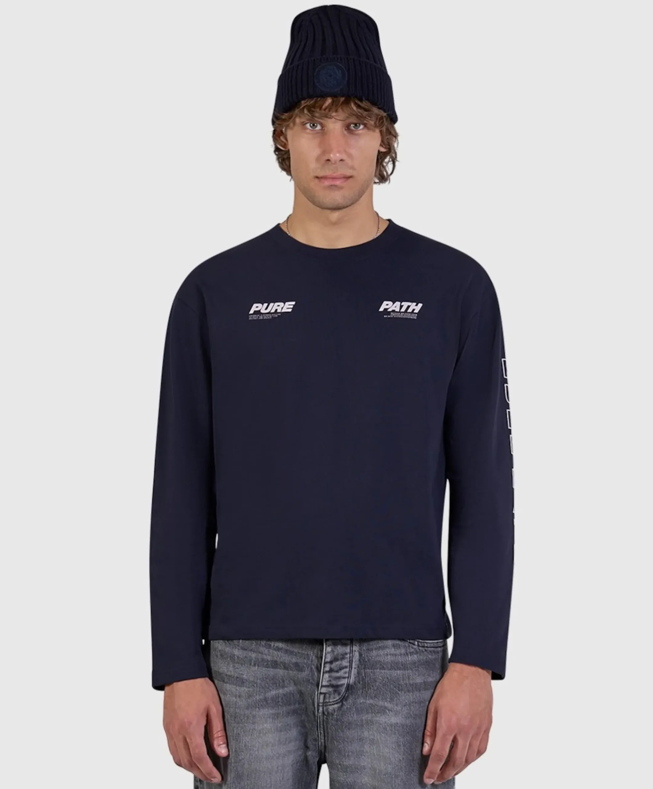 Heren longsleeve blauw