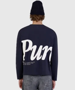 Heren longsleeve blauw