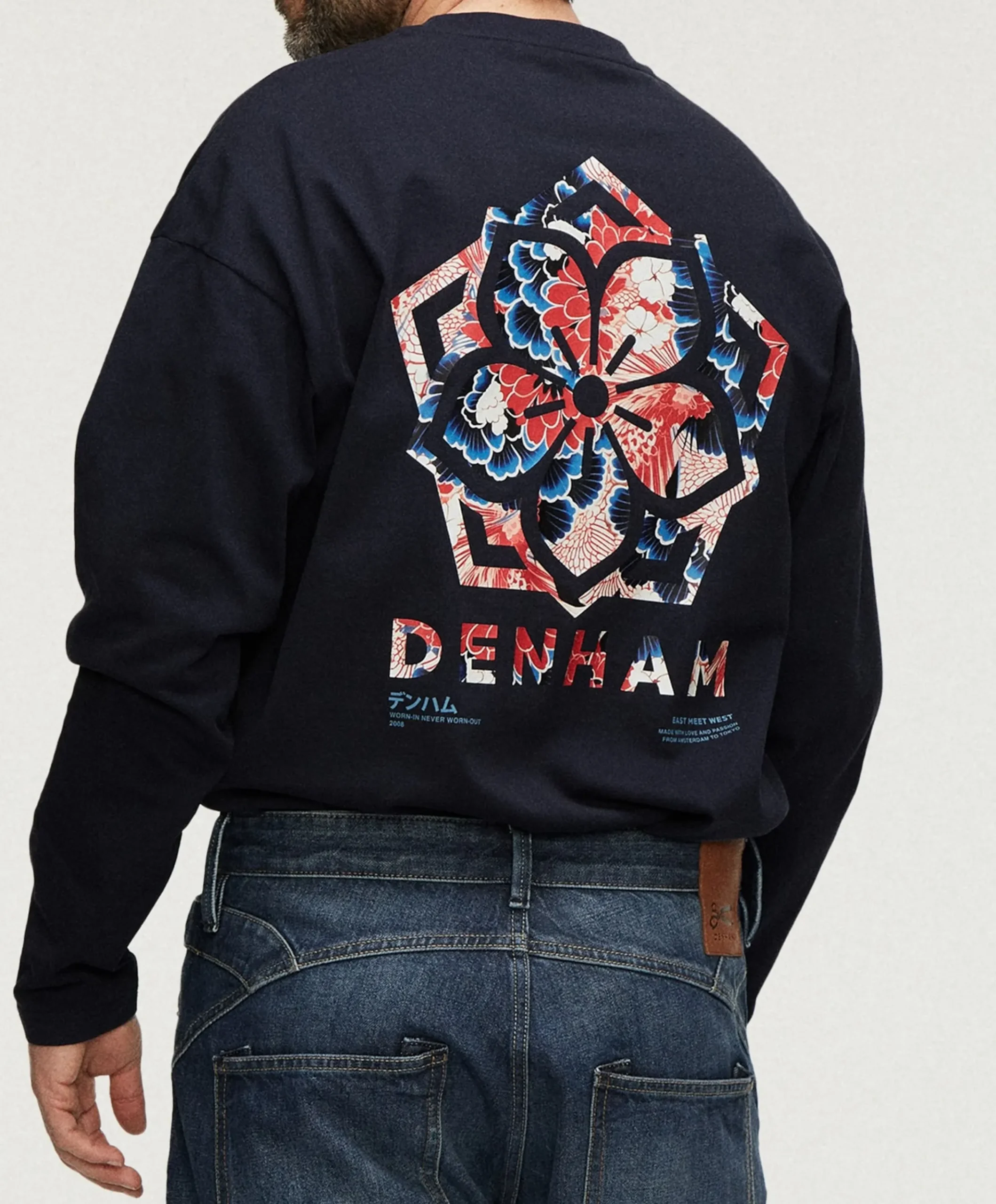 Heren longsleeve blauw