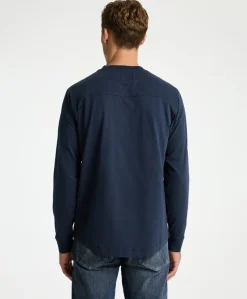 Heren longsleeve blauw