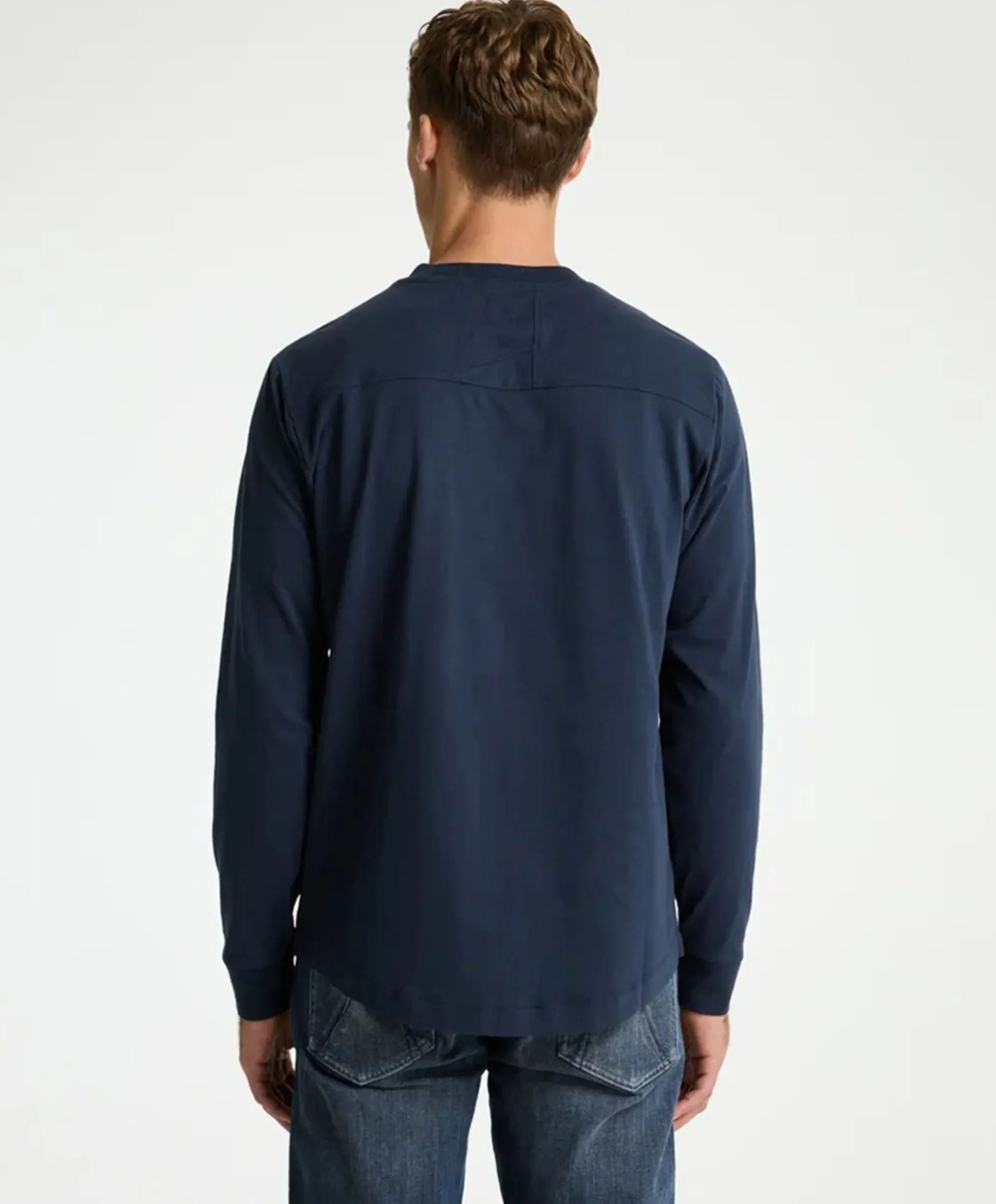 Heren longsleeve blauw