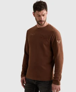 Heren longsleeve bruin