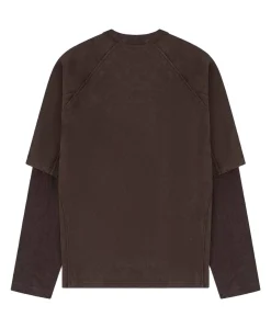 Heren longsleeve bruin