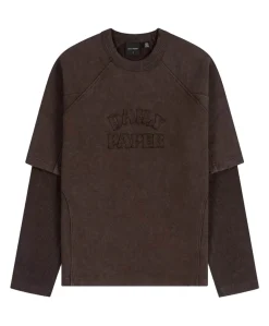 Heren longsleeve bruin