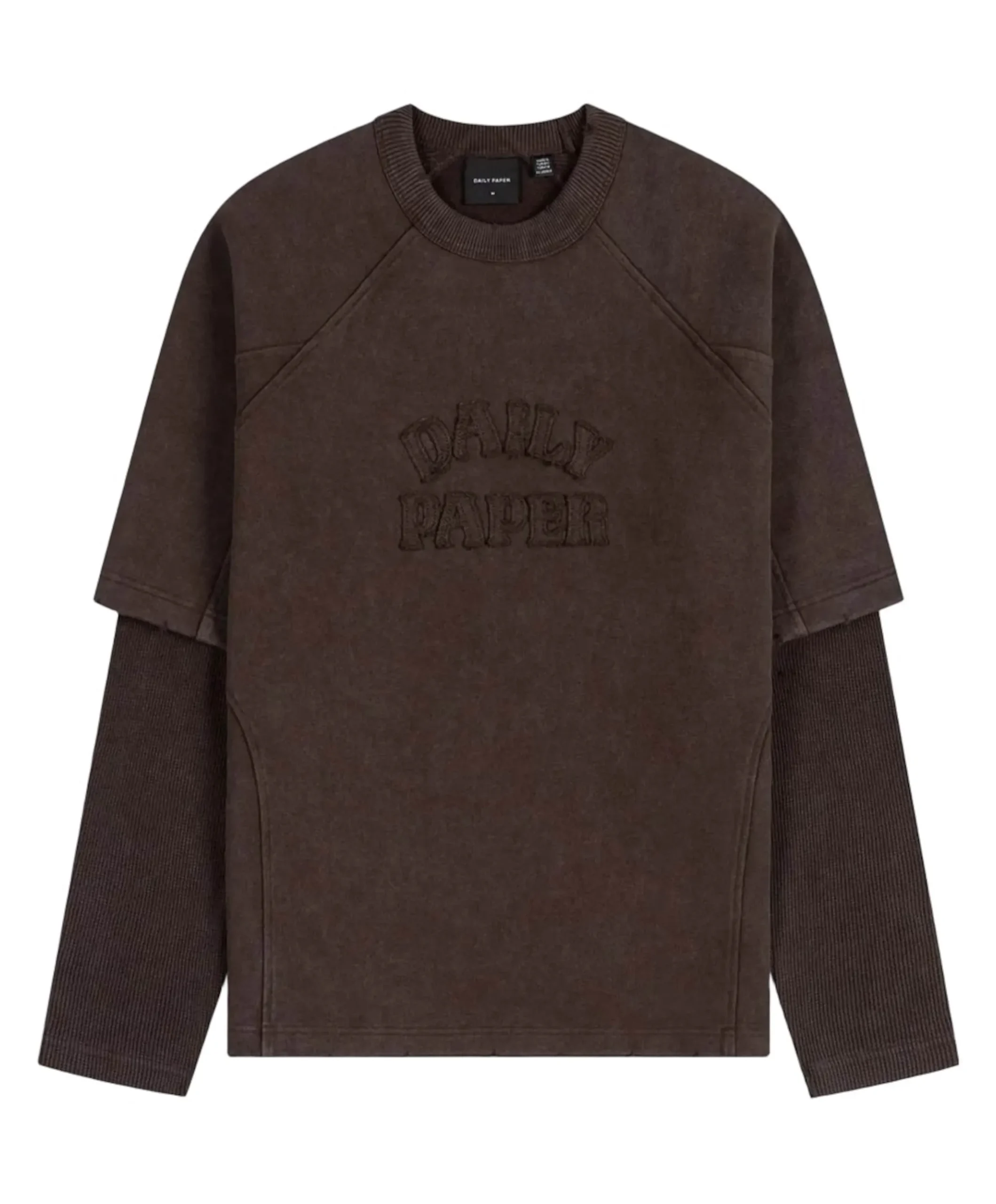 Heren longsleeve bruin