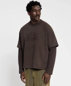 Heren longsleeve bruin
