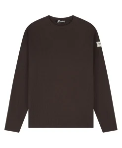 Heren longsleeve bruin
