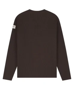 Heren longsleeve bruin