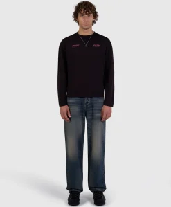 Heren longsleeve bruin