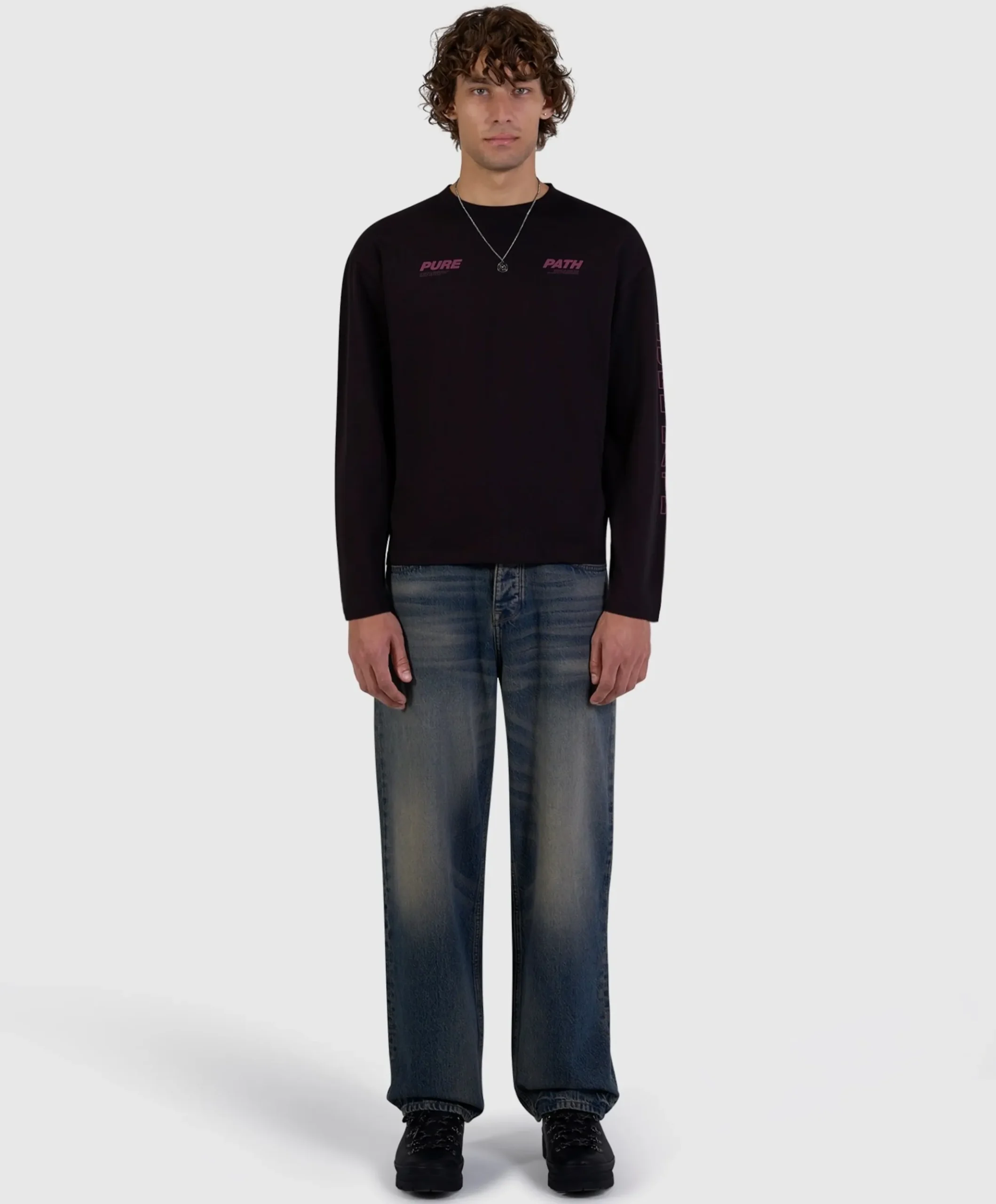 Heren longsleeve bruin