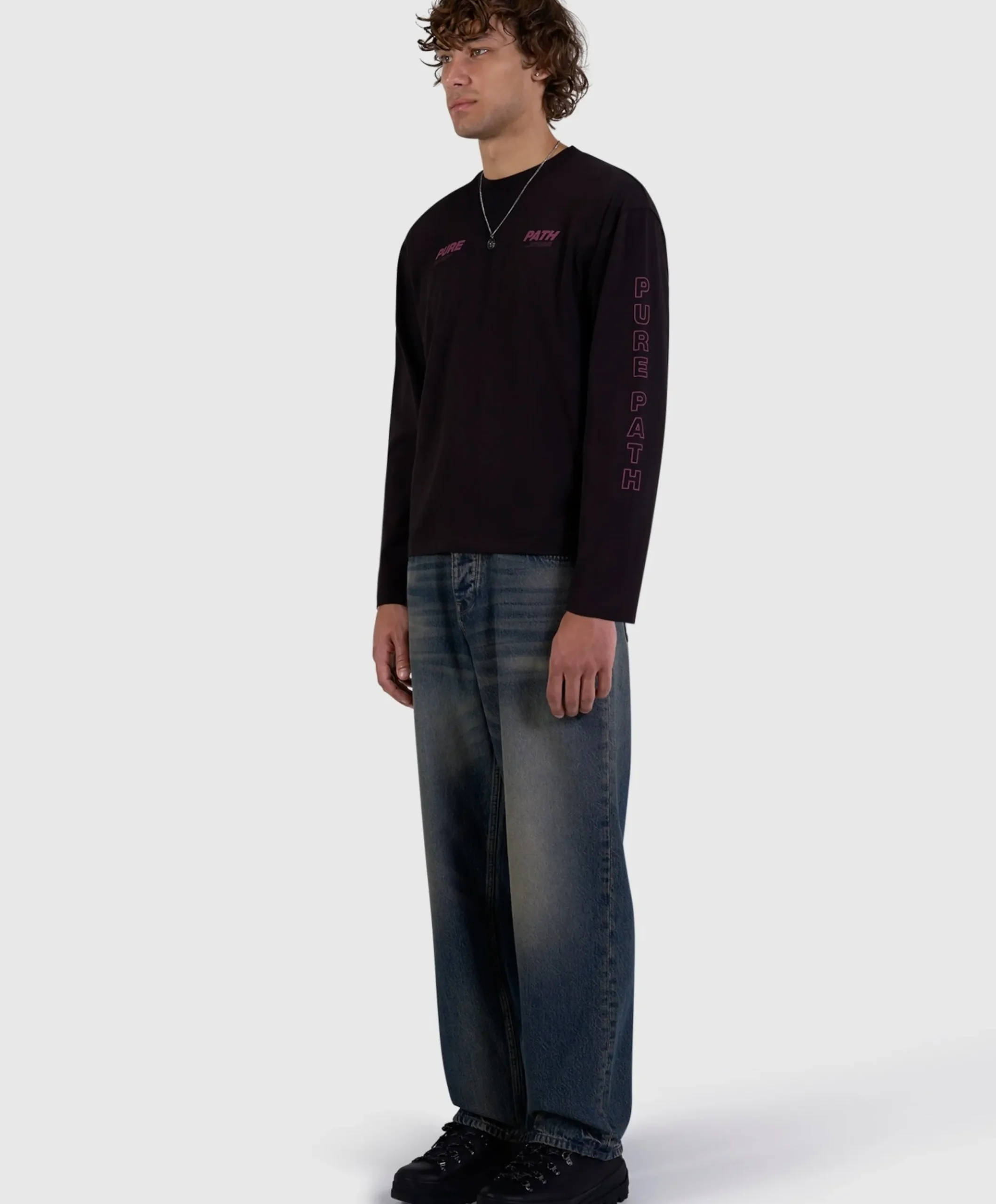 Heren longsleeve bruin