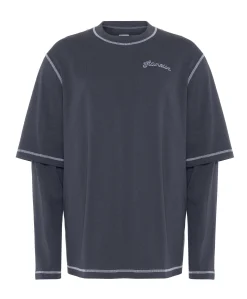 Heren longsleeve donkergrijs