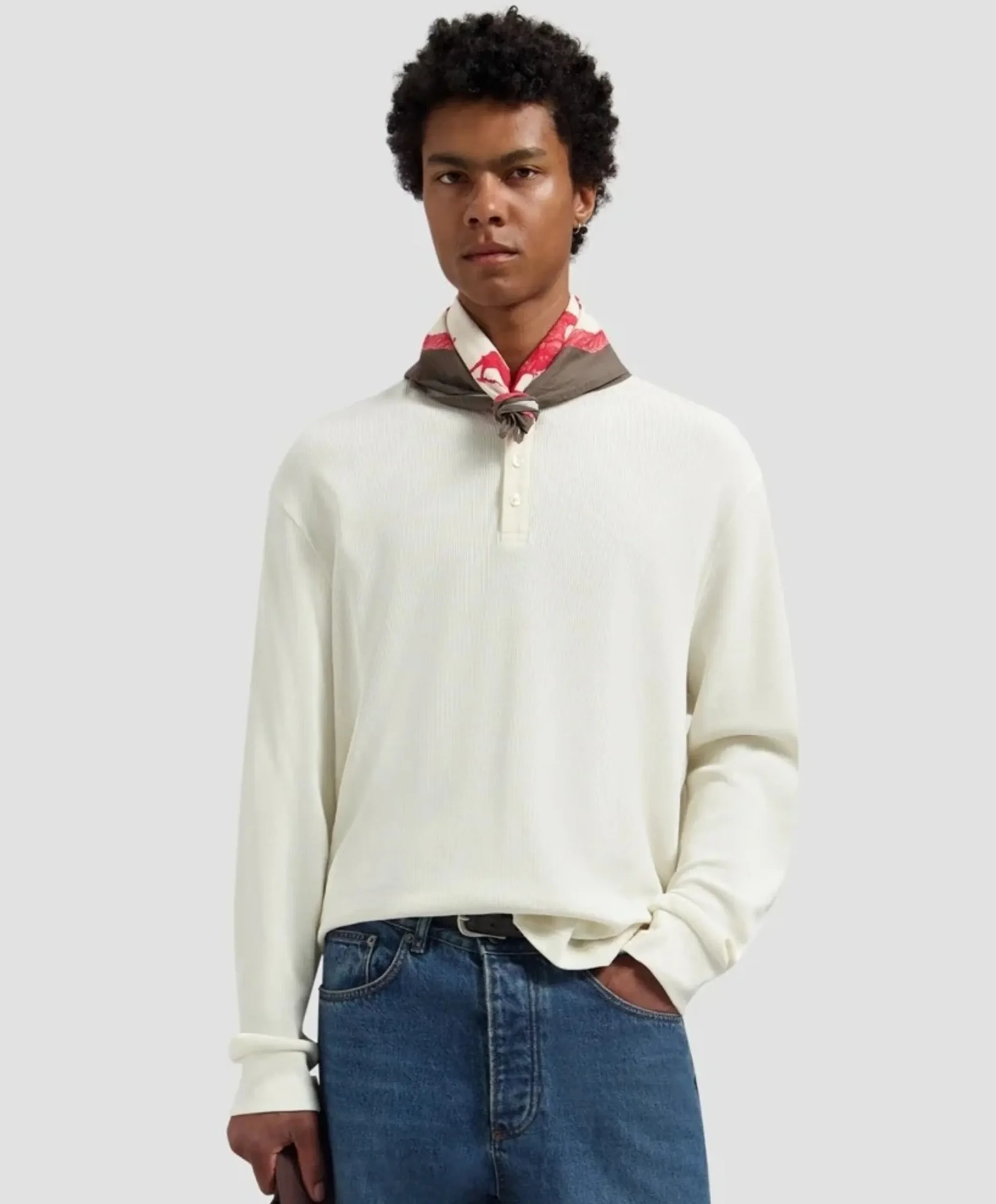 Heren longsleeve ecru