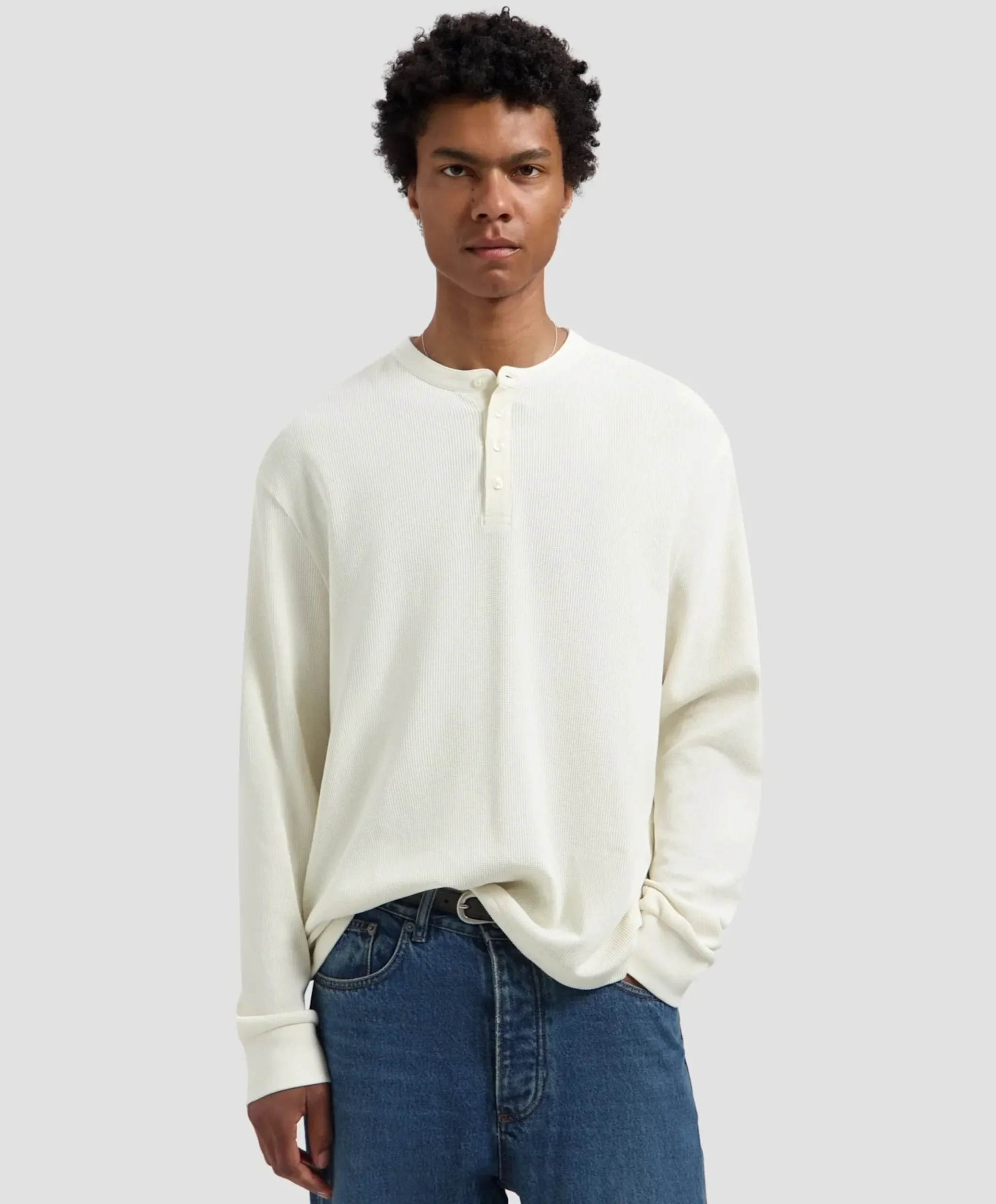 Heren longsleeve ecru
