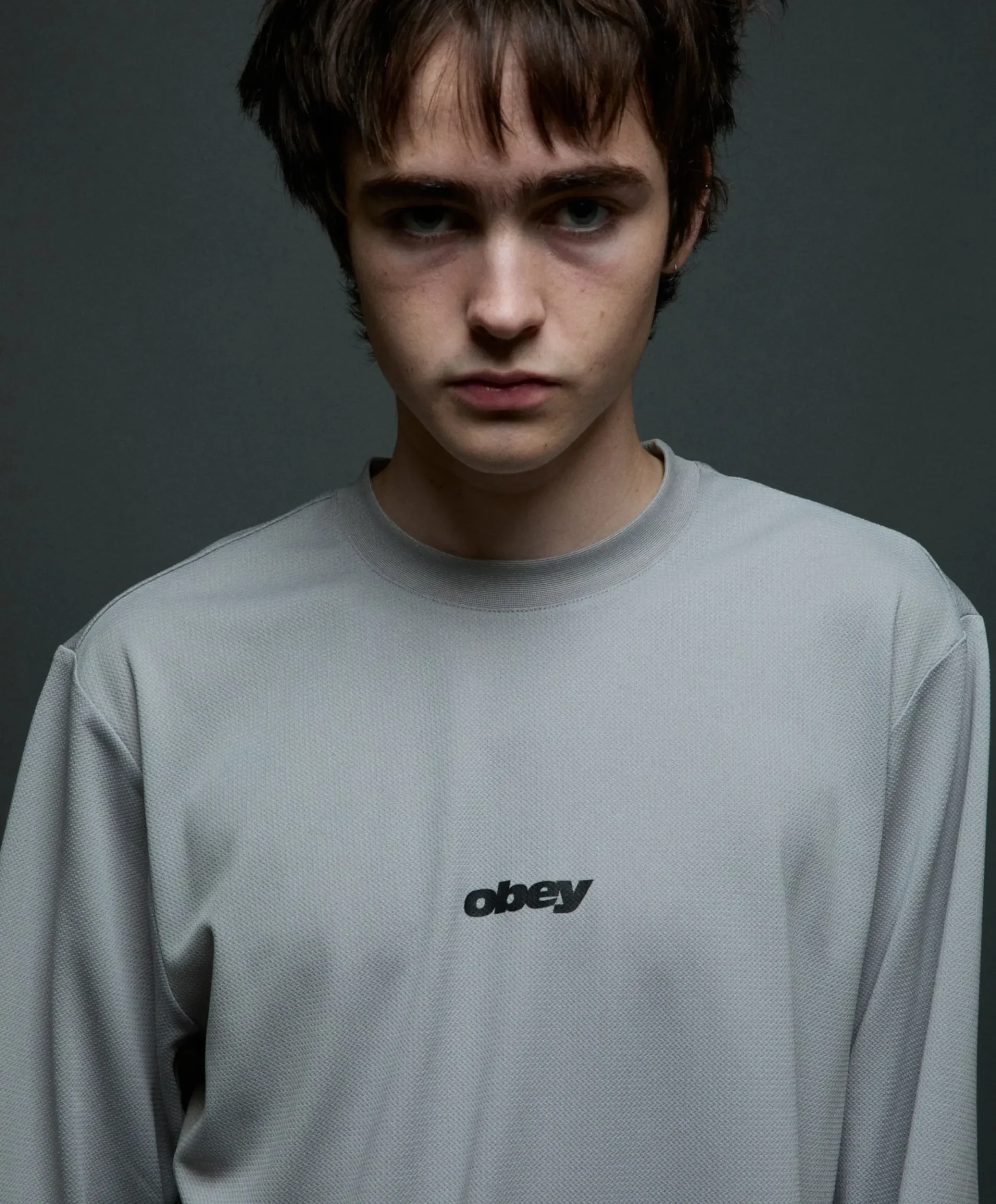 Heren longsleeve grijs