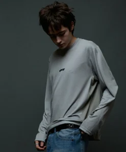 Heren longsleeve grijs