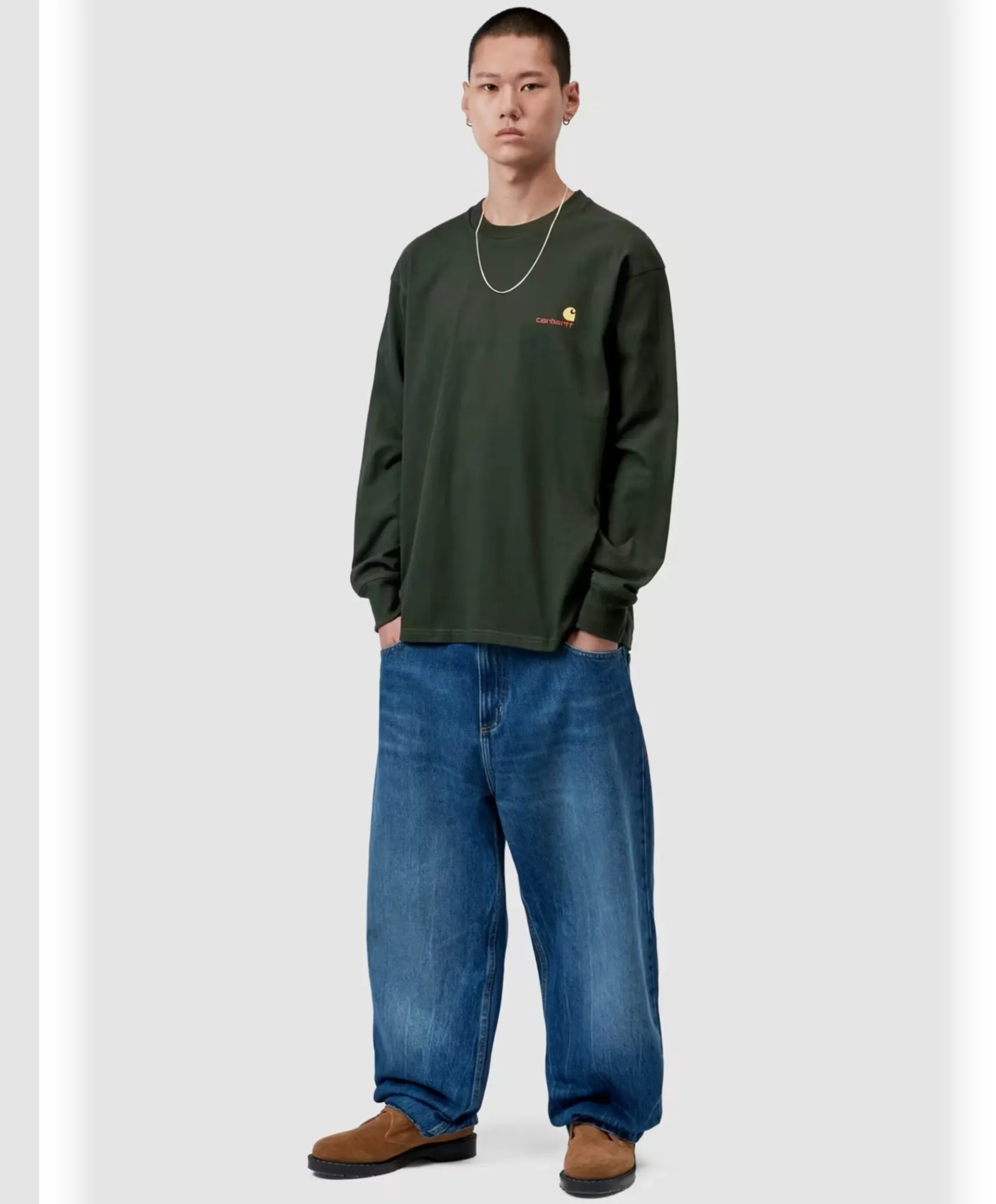 Heren longsleeve groen