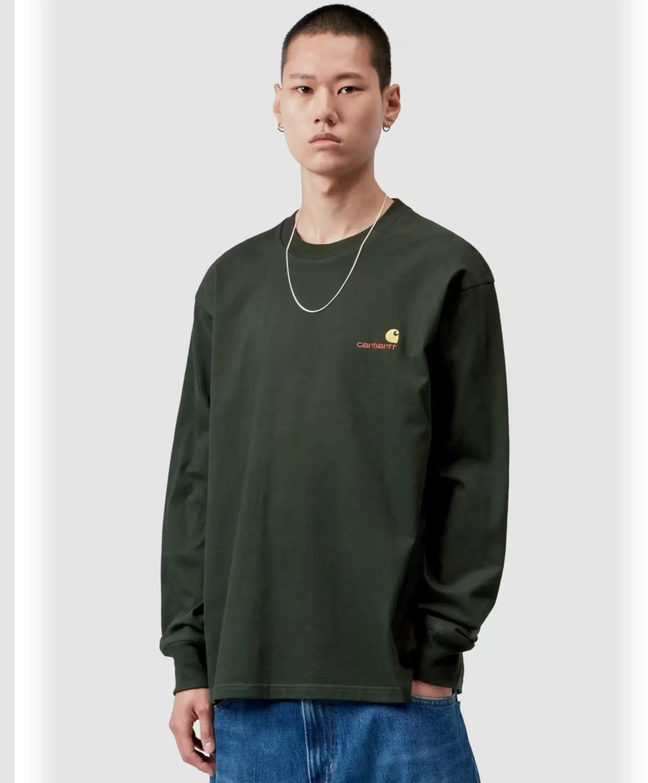 Heren longsleeve groen