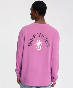 Heren longsleeve paars