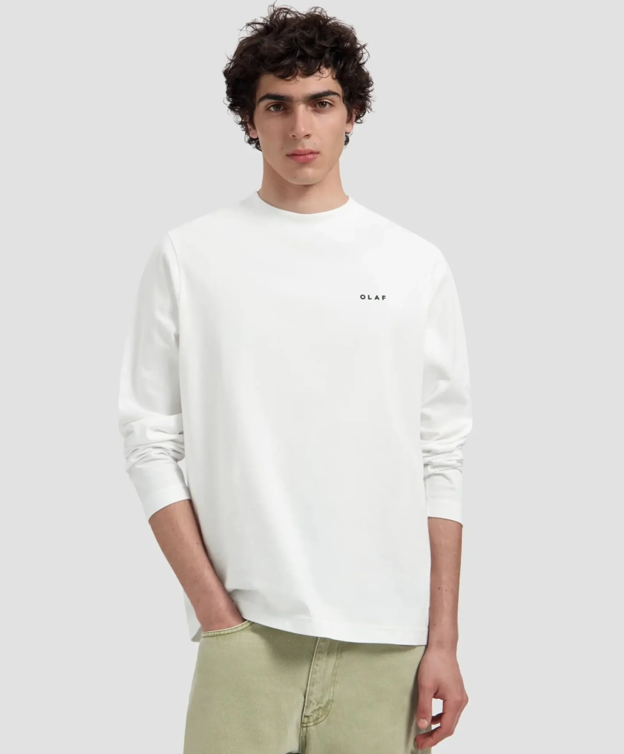 Heren longsleeve wit