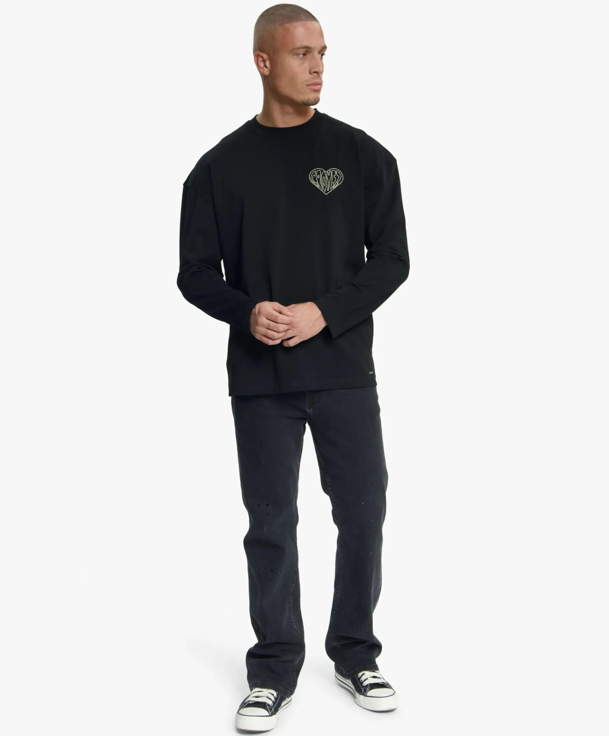 Heren longsleeve zwart