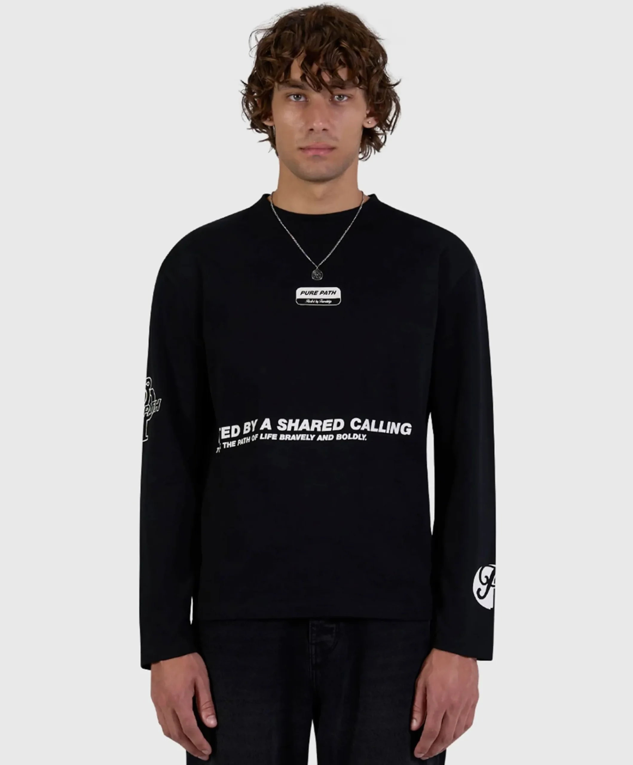 Heren longsleeve zwart