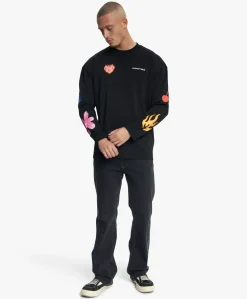 Heren longsleeve zwart