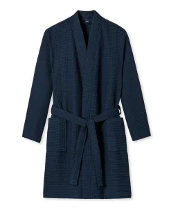 Heren ochtendjas blauw
