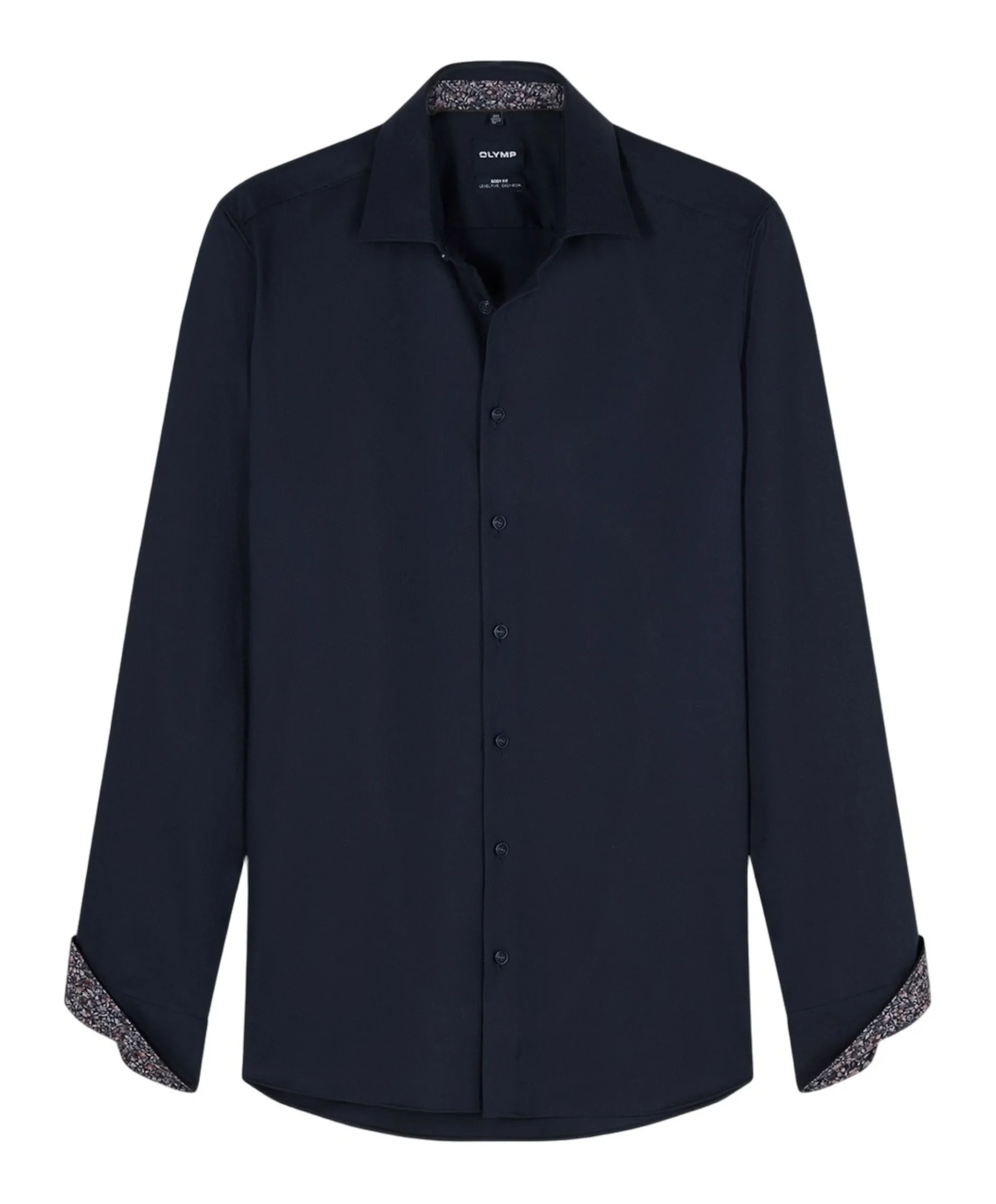 Heren overhemd extra lange mouw blauw